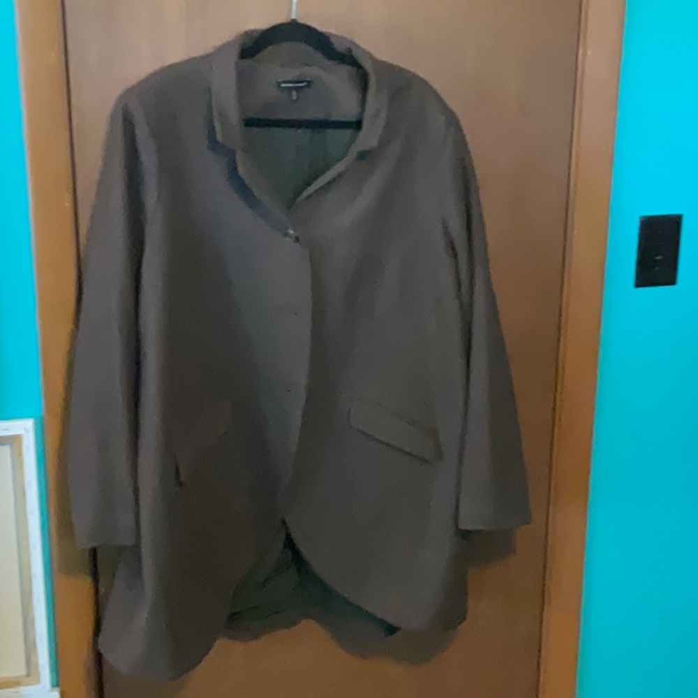Universal Standard size L (size 20) brown wool blazer coat.
